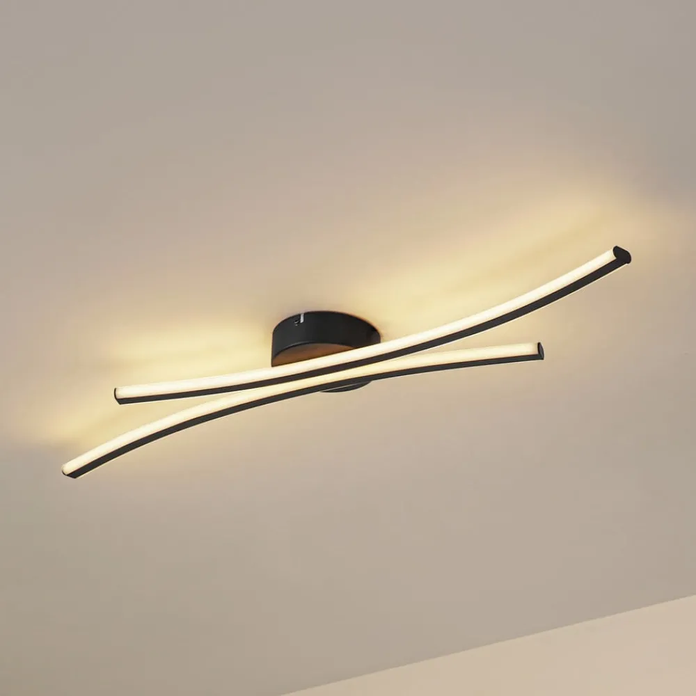 Lindby Loftlamper > LED-loftlampe Ravion, 90 cm, sort, 3.000 K