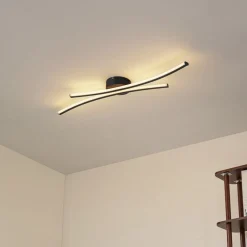 Lindby Loftlamper > LED-loftlampe Ravion, 90 cm, sort, 3.000 K