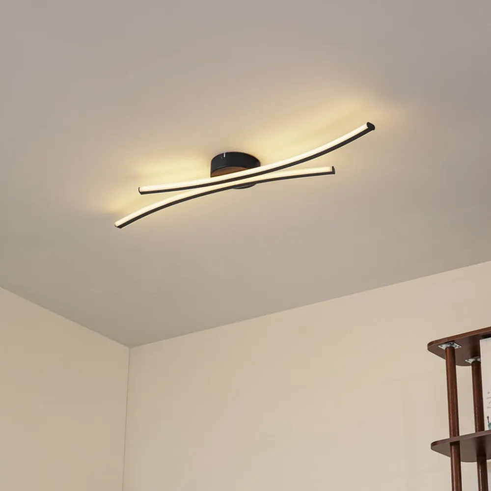 Lindby Loftlamper > LED-loftlampe Ravion, 90 cm, sort, 3.000 K