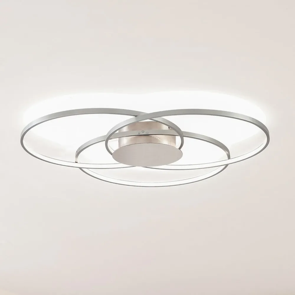 Lindby Loftlamper|Loftlamper > LED-loftlampe Riley, aluminiumsfarvet, metal, dæmpbar