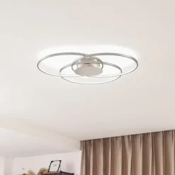 Lindby Loftlamper|Loftlamper > LED-loftlampe Riley, aluminiumsfarvet, metal, dæmpbar