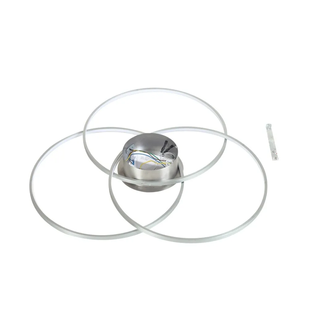 Lindby Loftlamper|Loftlamper > LED-loftlampe Riley, aluminiumsfarvet, metal, dæmpbar