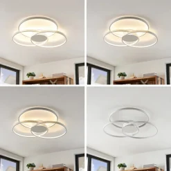 Lindby Gang|Loftlamper > LED-loftlampe Riley, hvid, metal, 80 cm, dæmpbar