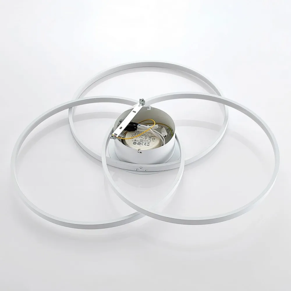 Lindby Gang|Loftlamper > LED-loftlampe Riley, hvid, metal, 80 cm, dæmpbar