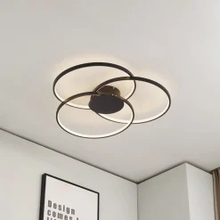 Lindby Loftlamper > LED-loftlampe Riley, sort, 3.000 K, dæmpbar