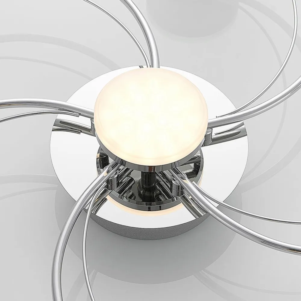 Loftlamper|Loftlamper ^ Lindby LED-loftlampe Rouven, spiralform, 6 lyskilder, grå