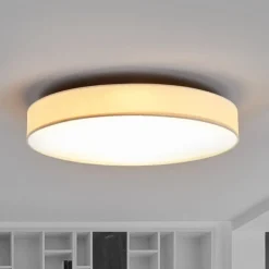 Lindby Loftlamper > LED-loftlampe Saira, Ø 50 cm, hvid, tekstil