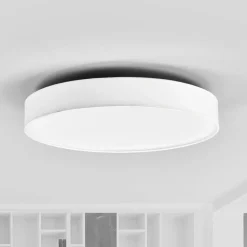 Lindby Loftlamper > LED-loftlampe Saira, Ø 50 cm, hvid, tekstil