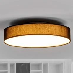 Lindby Loftlamper > LED-loftlampe Saira, Ø 40 cm, sort, tekstil