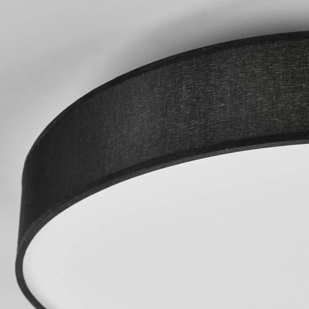 Lindby Loftlamper > LED-loftlampe Saira, Ø 40 cm, sort, tekstil