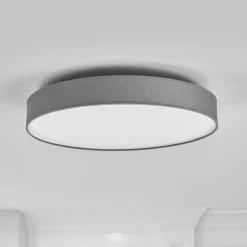 Loftlamper|Loftlamper ^ Lindby LED-loftlampe Saira, Ø 50 cm, grå, tekstil