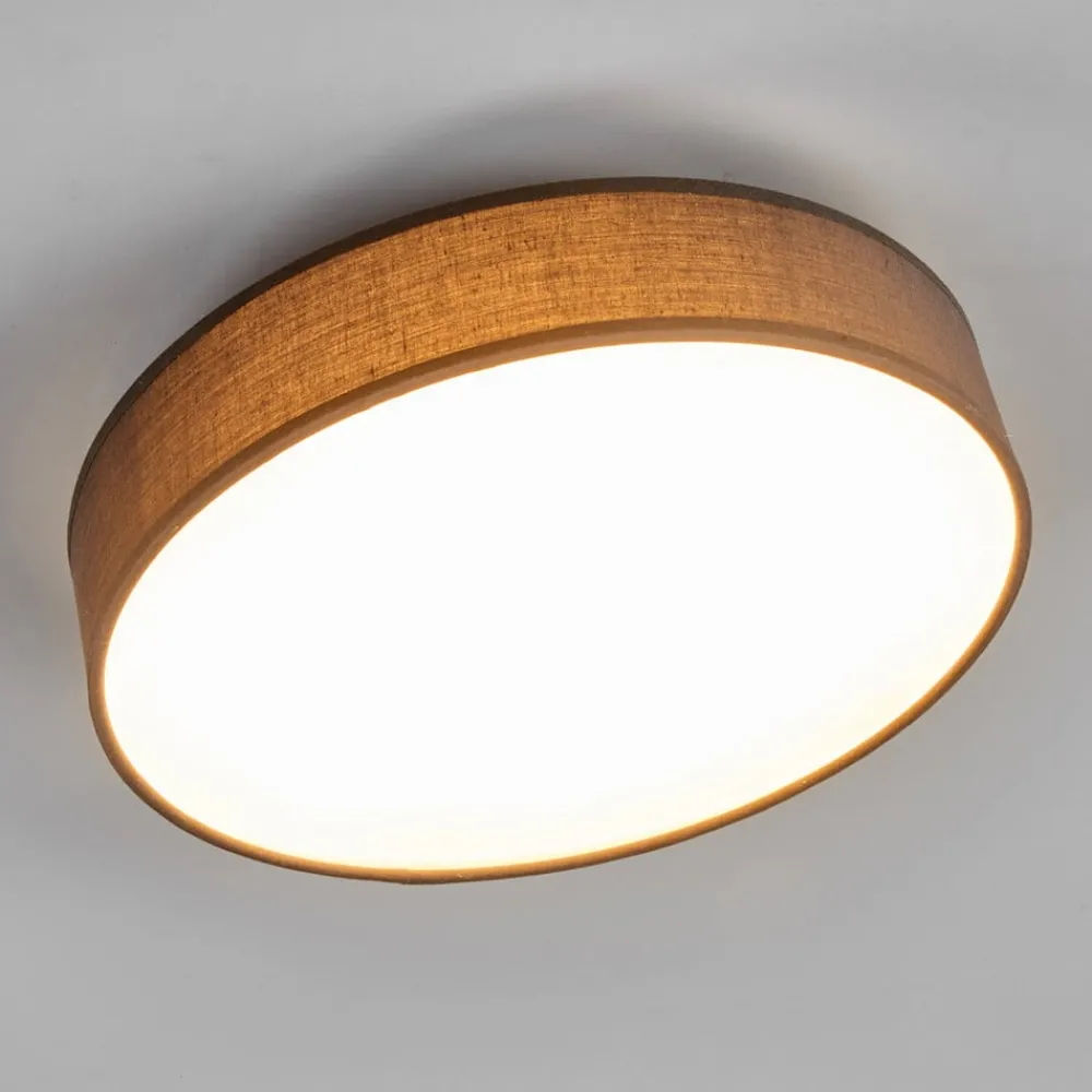 Gang|Loftlamper ^ Lindby LED-loftlampe Saira, Ø 30 cm, grå, tekstil