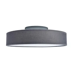 Gang|Loftlamper ^ Lindby LED-loftlampe Saira, Ø 30 cm, grå, tekstil
