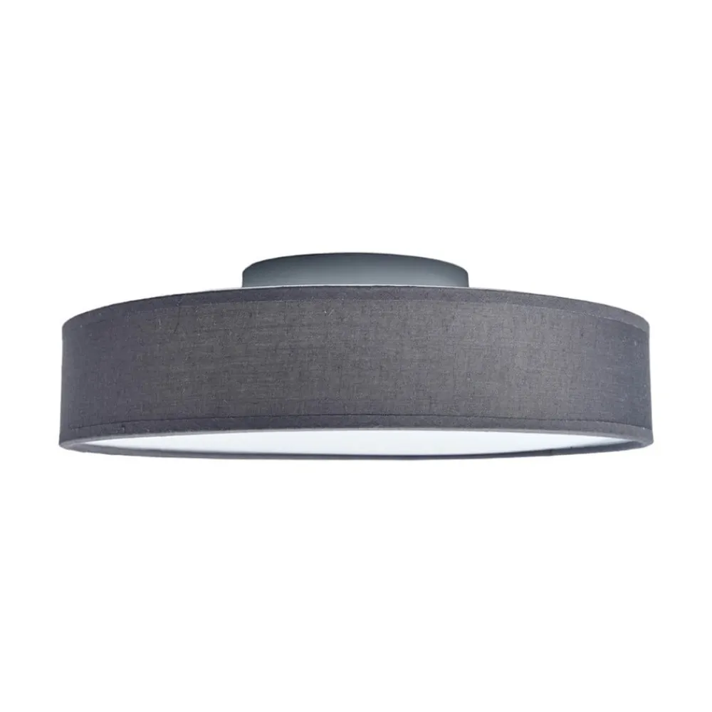 Gang|Loftlamper ^ Lindby LED-loftlampe Saira, Ø 30 cm, grå, tekstil