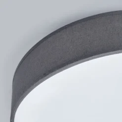 Gang|Loftlamper ^ Lindby LED-loftlampe Saira, Ø 30 cm, grå, tekstil