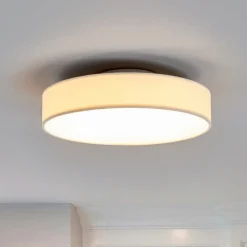 Gang|Loftlamper ^ Lindby LED-loftlampe Saira, Ø 30 cm, hvid, tekstil