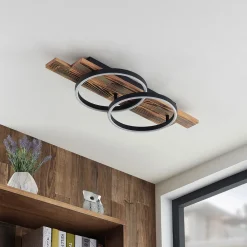 Lindby Gang|Loftlamper > LED-loftlampe Sentoa, træ, 75 cm lang, 3.000 K