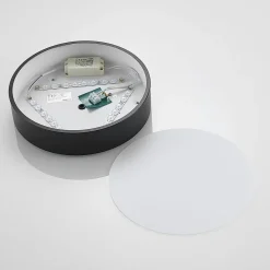 Lindby Loftlamper|Loftlamper > LED-loftlampe Simera, Ø 30 cm, sort, hvid