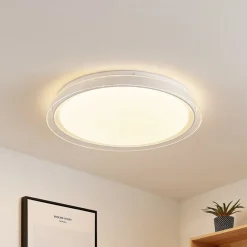 Lindby Gang|Loftlamper > LED-loftlampe Sleya Ø 50 cm, hvid, CCT, dæmpbar
