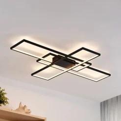 Lindby Loftlamper|Pendellamper > LED-loftlampe Tetson, sort, metal, dæmpbar