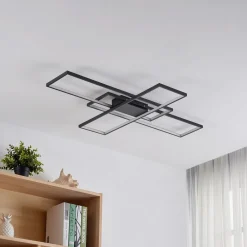 Lindby Loftlamper|Pendellamper > LED-loftlampe Tetson, sort, metal, dæmpbar