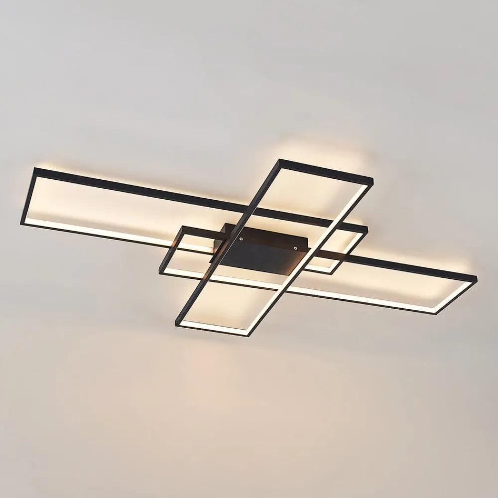 Lindby Loftlamper|Pendellamper > LED-loftlampe Tetson, sort, metal, dæmpbar
