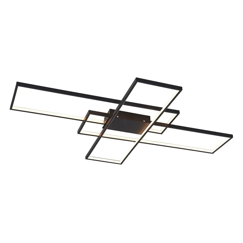 Lindby Loftlamper|Pendellamper > LED-loftlampe Tetson, sort, metal, dæmpbar