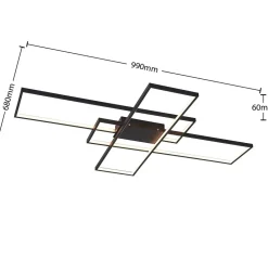Lindby Loftlamper|Pendellamper > LED-loftlampe Tetson, sort, metal, dæmpbar