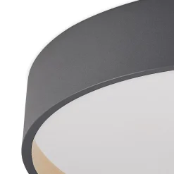 Lindby Gang|Loftlamper > LED-loftlampe Todor, 50 cm, antracit, CCT, træ