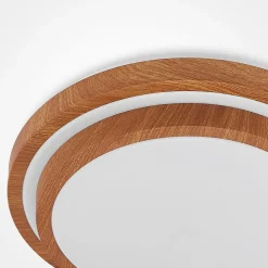 Lindby Arbejdsrum/Kontor|Pendellamper > LED-loftlampe Vaako, Ø 41 cm, metal, trælook