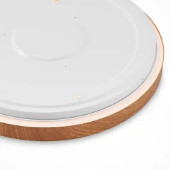 Lindby Arbejdsrum/Kontor|Pendellamper > LED-loftlampe Vaako, Ø 41 cm, metal, trælook