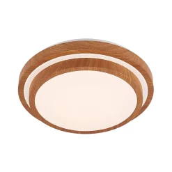 Lindby Arbejdsrum/Kontor|Pendellamper > LED-loftlampe Vaako, Ø 41 cm, metal, trælook