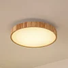 Gang|Loftlamper ^ Lindby LED-loftlampe Velua, hvid/lys træ, CCT, Ø 50 cm