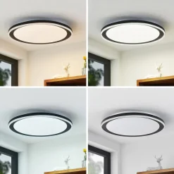 Lindby Gang|Loftlamper > LED-loftlampe Verdan, sort, metal, dæmpbar, CCT