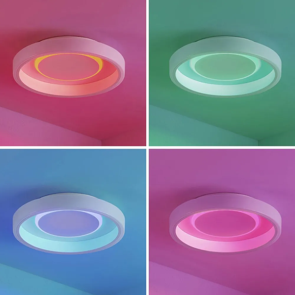 Gang|Loftlamper ^ Lindby LED-loftlampe Wikani, hvid, RGB, CCT, dæmpbar