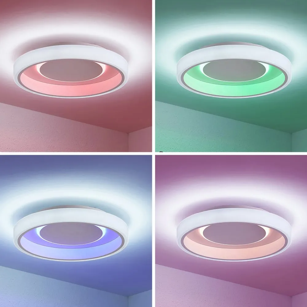 Gang|Loftlamper ^ Lindby LED-loftlampe Wikani, hvid, RGB, CCT, dæmpbar