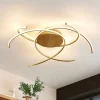 Loftlamper|Loftlamper ^ Lindby LED-loftlampe Yareli, guld, metal, Ø 70 cm