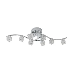 Loftlamper|Loftlamper ^ Lindby LED-loftlampe Yaro, 8 lyskilder, krom, dæmpbar