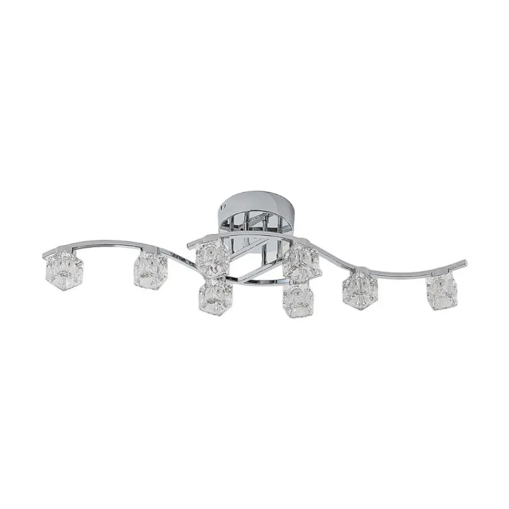 Loftlamper|Loftlamper ^ Lindby LED-loftlampe Yaro, 8 lyskilder, krom, dæmpbar