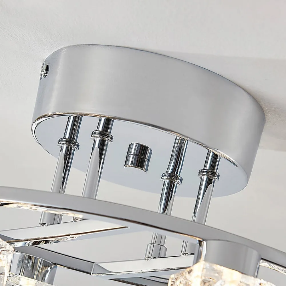 Loftlamper|Loftlamper ^ Lindby LED-loftlampe Yaro, 8 lyskilder, krom, dæmpbar