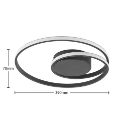 Loftlamper|Pendellamper ^ Lindby LED-loftlampe Youna, sort, aluminium, 39 cm, dæmpbar