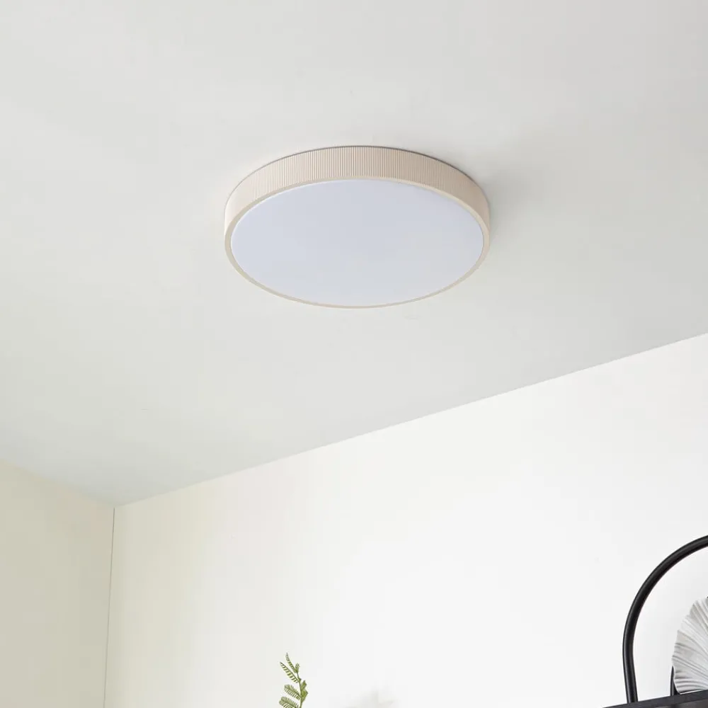 Lindby Arbejdsrum/Kontor|Gang > LED-loftlampe Zylo, beige, Ø 49 cm, CCT, dæmpbar