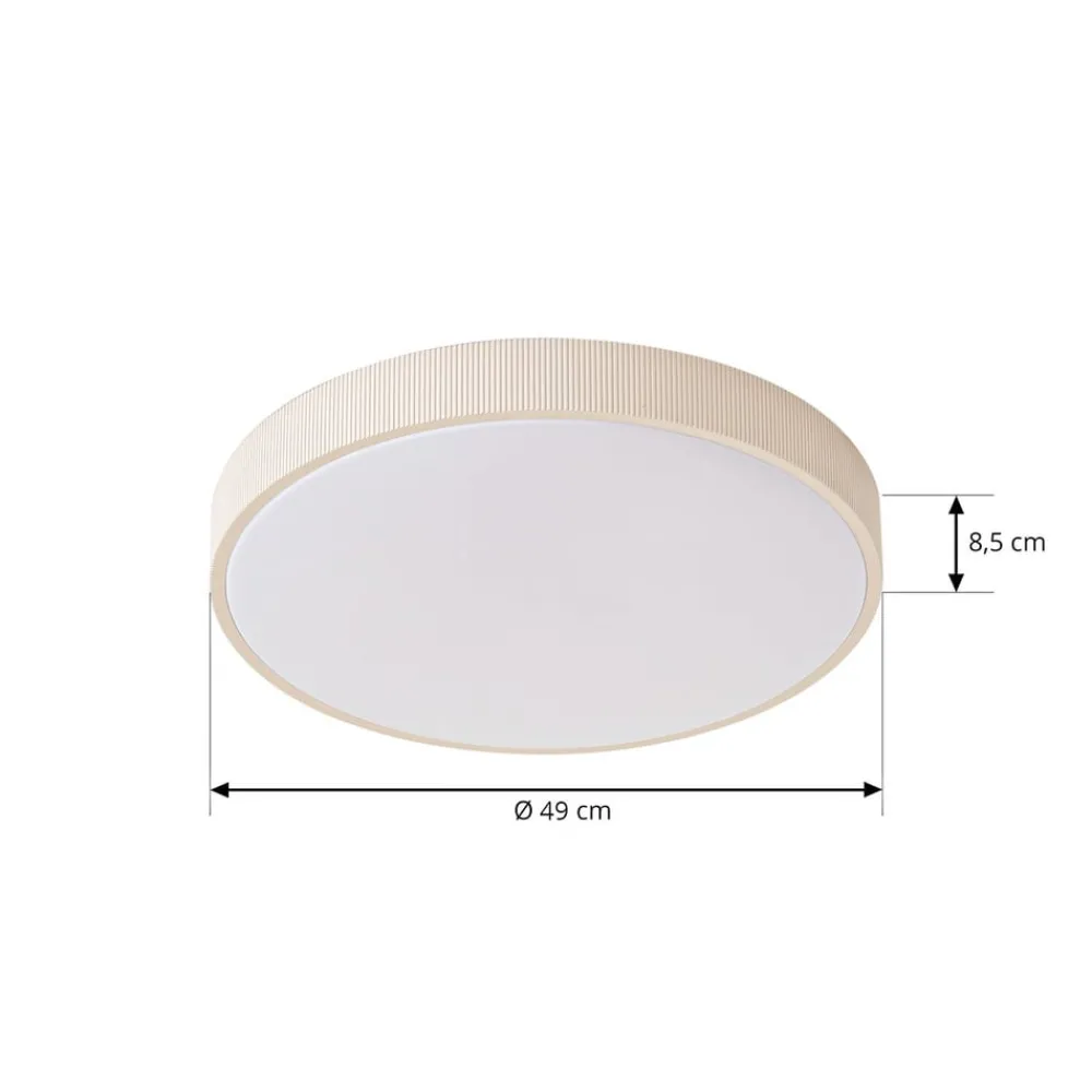 Lindby Arbejdsrum/Kontor|Gang > LED-loftlampe Zylo, beige, Ø 49 cm, CCT, dæmpbar