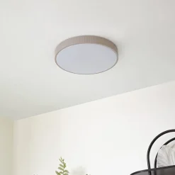 Lindby Arbejdsrum/Kontor|Gang > LED-loftlampe Zylo, lysegrå, Ø 49 cm, CCT, dæmpbar