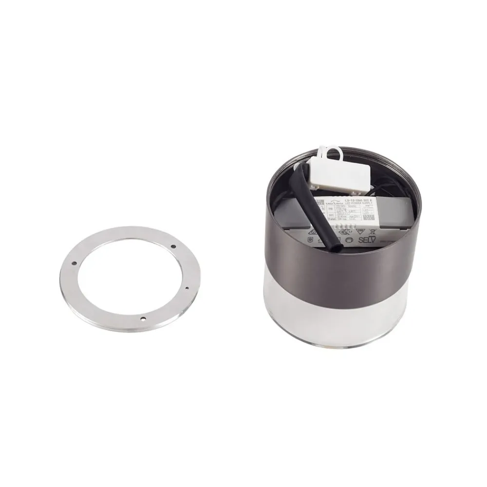 Loftlamper ^ Lindby LED-loftslampe Dalila, sort, Ø 10 cm, aluminium