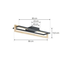 Lindby Loftlamper > LED-loftslampe Holamu, 80 cm, træ