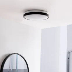 Lindby Loftlamper|Loftlamper > LED-loftslampe Medon Ø 29 cm sort plast IP44