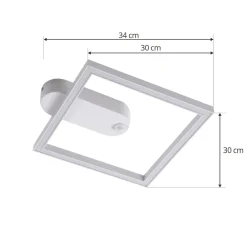 Gang|Loftlamper ^ Lindby LED-loftslampe Yulla, hvid, bevægelsesdetektor
