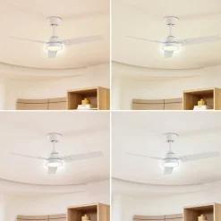 Lindby Loftventilatorer > LED-loftventilator Aerallo, hvid, CCT, støjsvag