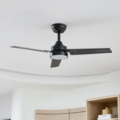 Lindby Loftventilatorer > LED-loftventilator Aerallo, sort, CCT, støjsvag